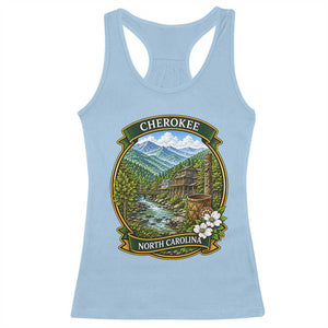 Vintage Great Smoky Mountains Racerback Tank Top Cherokee North Carolina Landscape