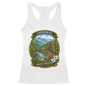 Vintage Great Smoky Mountains Racerback Tank Top Cherokee North Carolina Landscape