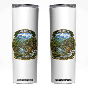 Vintage Great Smoky Mountains Skinny Tumbler Cherokee North Carolina Landscape