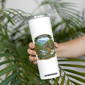 Vintage Great Smoky Mountains Skinny Tumbler Cherokee North Carolina Landscape