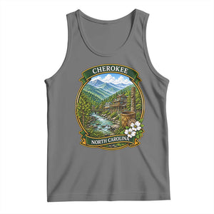 Vintage Great Smoky Mountains Tank Top Cherokee North Carolina Landscape