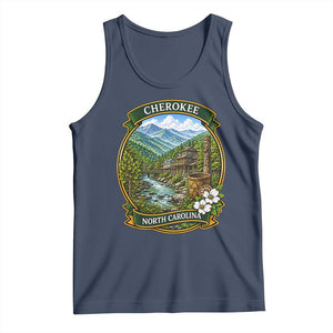 Vintage Great Smoky Mountains Tank Top Cherokee North Carolina Landscape