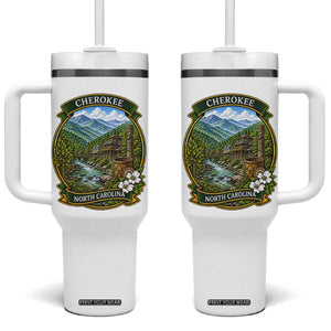 Vintage Great Smoky Mountains Tumbler With Handle Cherokee North Carolina Landscape