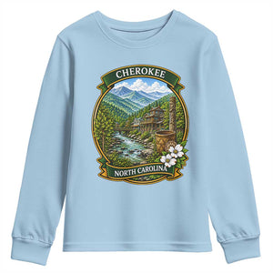 Vintage Great Smoky Mountains Youth Sweatshirt Cherokee North Carolina Landscape