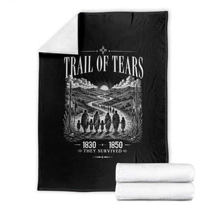 Cherokee History Native American Vintage Gift Throw Blanket They Survived Trail Of Tears