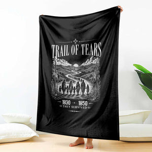 Cherokee History Native American Vintage Gift Throw Blanket They Survived Trail Of Tears