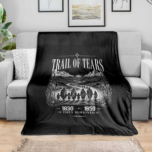 Cherokee History Native American Vintage Gift Throw Blanket They Survived Trail Of Tears