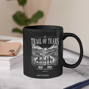 Cherokee History Native American Vintage Gift Coffee Mug They Survived Trail Of Tears