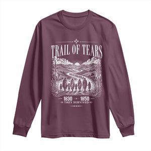 Cherokee History Native American Vintage Gift Long Sleeve Shirt They Survived Trail Of Tears