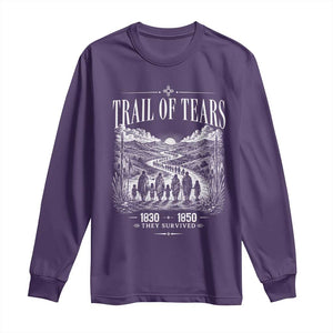 Cherokee History Native American Vintage Gift Long Sleeve Shirt They Survived Trail Of Tears