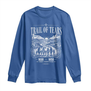Cherokee History Native American Vintage Gift Long Sleeve Shirt They Survived Trail Of Tears