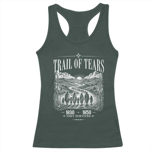 Cherokee History Native American Vintage Gift Racerback Tank Top They Survived Trail Of Tears