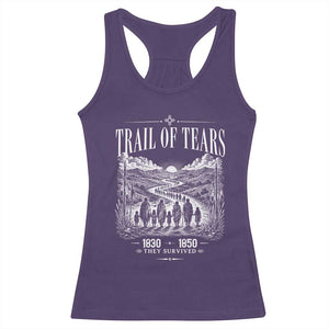 Cherokee History Native American Vintage Gift Racerback Tank Top They Survived Trail Of Tears