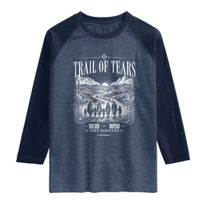 Cherokee History Native American Vintage Gift Raglan Shirt They Survived Trail Of Tears