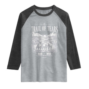 Cherokee History Native American Vintage Gift Raglan Shirt They Survived Trail Of Tears