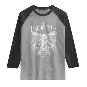 Cherokee History Native American Vintage Gift Raglan Shirt They Survived Trail Of Tears