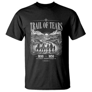 Cherokee History Native American Vintage Gift T Shirt They Survived Trail Of Tears