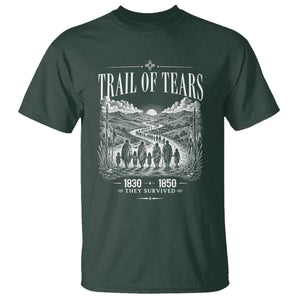 Cherokee History Native American Vintage Gift T Shirt They Survived Trail Of Tears