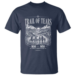 Cherokee History Native American Vintage Gift T Shirt They Survived Trail Of Tears
