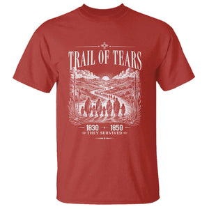 Cherokee History Native American Vintage Gift T Shirt They Survived Trail Of Tears