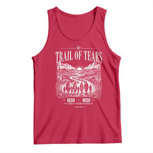 Cherokee History Native American Vintage Gift Tank Top They Survived Trail Of Tears