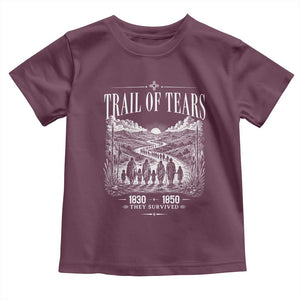 Cherokee History Native American Vintage Gift Toddler T Shirt They Survived Trail Of Tears