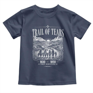 Cherokee History Native American Vintage Gift Toddler T Shirt They Survived Trail Of Tears