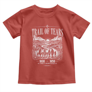 Cherokee History Native American Vintage Gift Toddler T Shirt They Survived Trail Of Tears