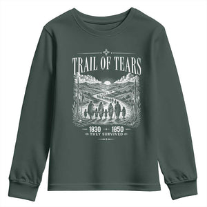 Cherokee History Native American Vintage Gift Youth Sweatshirt They Survived Trail Of Tears
