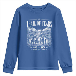 Cherokee History Native American Vintage Gift Youth Sweatshirt They Survived Trail Of Tears