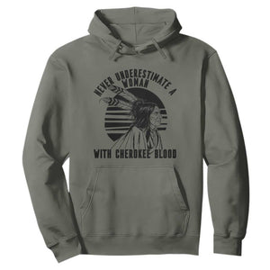 Never Underestimate A Woman With Cherokee Blood Hoodie Native American Heritage Gift