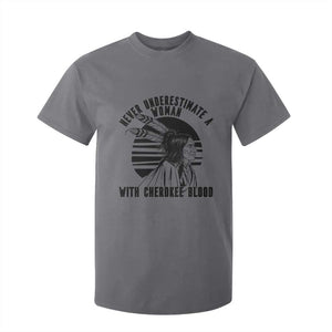 Never Underestimate A Woman With Cherokee Blood T Shirt For Kid Native American Heritage Gift