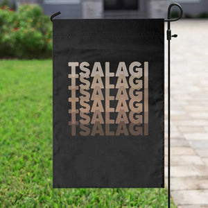 Cherokee Tsalagi Heritage Pride Stacked Typography Garden Flag