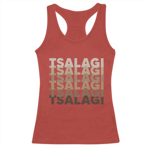 Cherokee Tsalagi Heritage Pride Stacked Typography Racerback Tank Top