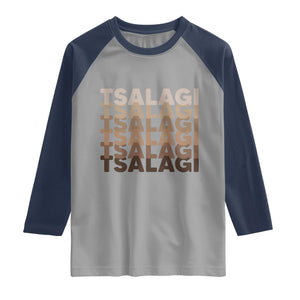 Cherokee Tsalagi Heritage Pride Stacked Typography Raglan Shirt