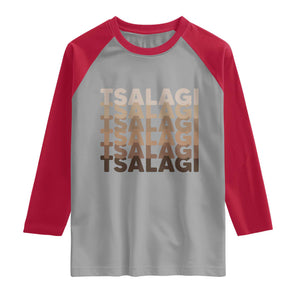 Cherokee Tsalagi Heritage Pride Stacked Typography Raglan Shirt