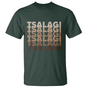 Cherokee Tsalagi Heritage Pride Stacked Typography T Shirt