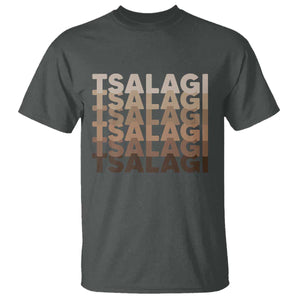 Cherokee Tsalagi Heritage Pride Stacked Typography T Shirt