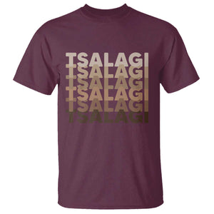 Cherokee Tsalagi Heritage Pride Stacked Typography T Shirt