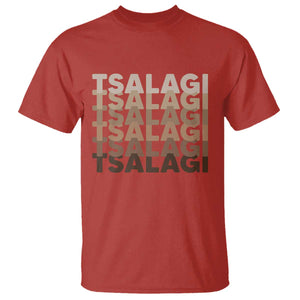 Cherokee Tsalagi Heritage Pride Stacked Typography T Shirt