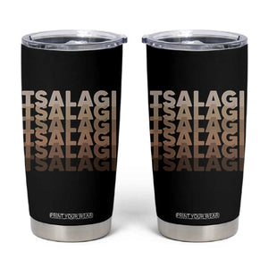 Cherokee Tsalagi Heritage Pride Stacked Typography Tumbler Cup