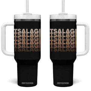Cherokee Tsalagi Heritage Pride Stacked Typography Tumbler With Handle