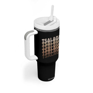 Cherokee Tsalagi Heritage Pride Stacked Typography Tumbler With Handle