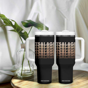 Cherokee Tsalagi Heritage Pride Stacked Typography Tumbler With Handle