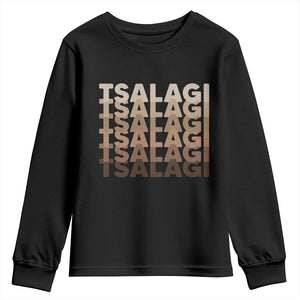 Cherokee Tsalagi Heritage Pride Stacked Typography Youth Sweatshirt