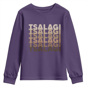 Cherokee Tsalagi Heritage Pride Stacked Typography Youth Sweatshirt