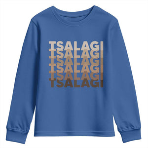 Cherokee Tsalagi Heritage Pride Stacked Typography Youth Sweatshirt