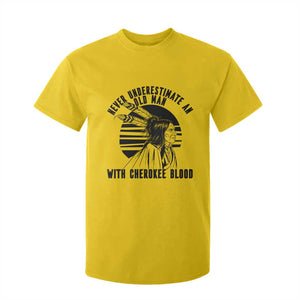 Never Underestimate An Old Man With Cherokee Blood T Shirt For Kid Native American Heritage Gift