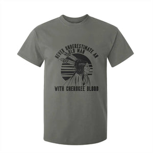 Never Underestimate An Old Man With Cherokee Blood T Shirt For Kid Native American Heritage Gift