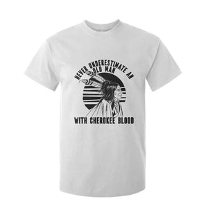 Never Underestimate An Old Man With Cherokee Blood T Shirt For Kid Native American Heritage Gift